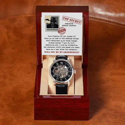Groomsman-Top Secret-Metal Chronograph Watch