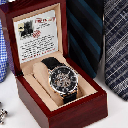 Groomsman-Top Secret-Metal Chronograph Watch