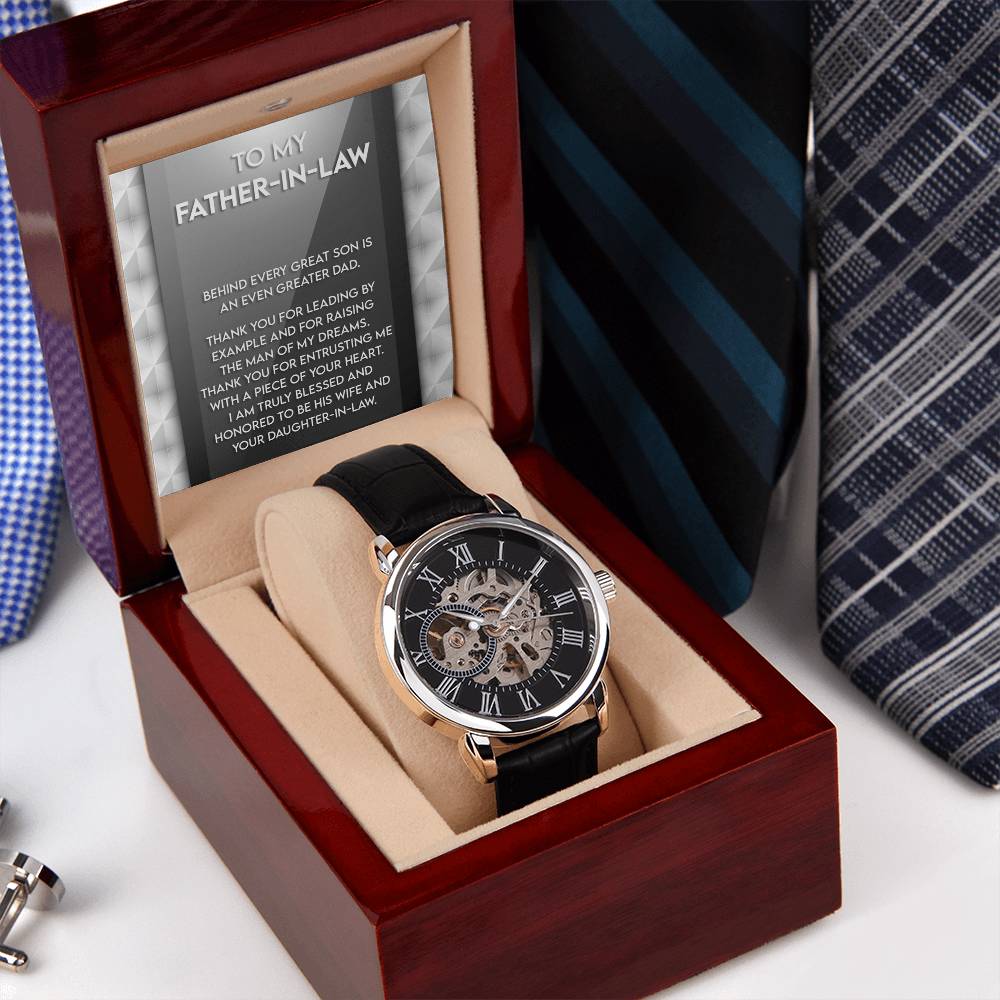Father-in-Law-Of Your Heart-Metal Chronograph Watch