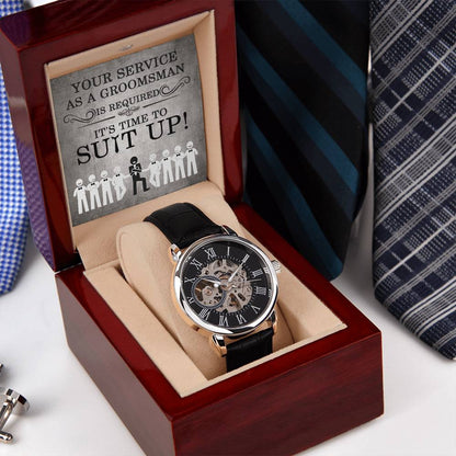 Groomsman-Your Service-Metal Chronograph Watch