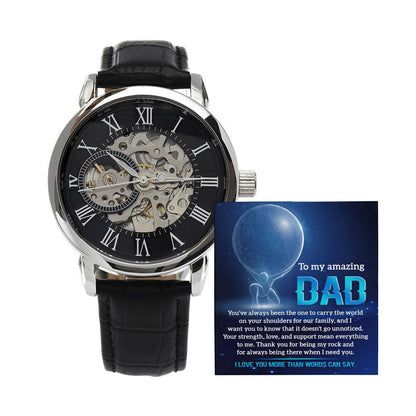 Dad-Carry The World-Men's Luxury Openwork Watch