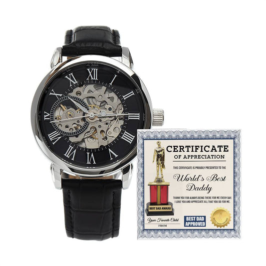 Dad-World's Best Daddy-Men's Openwork Watch