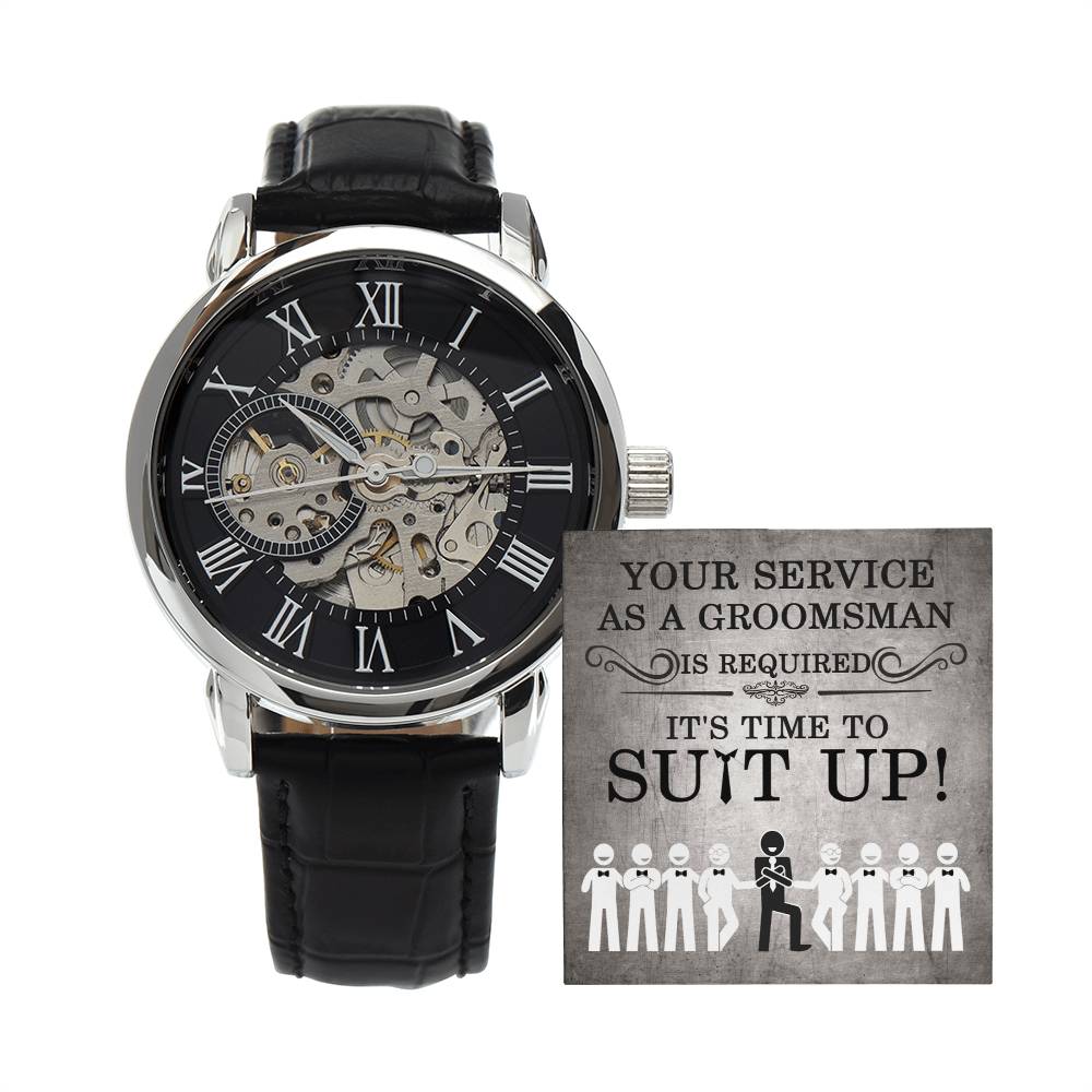 Groomsman-Your Service-Metal Chronograph Watch