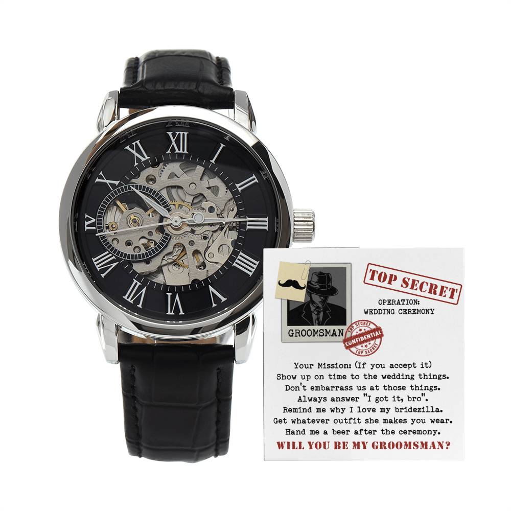 Groomsman-Top Secret-Metal Chronograph Watch