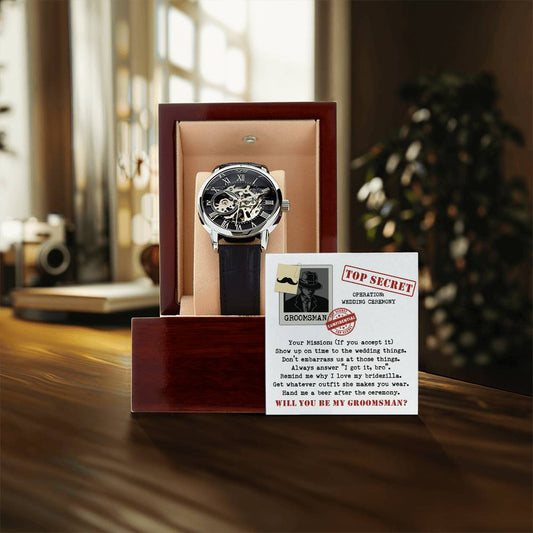 Groomsman-Top Secret-Metal Chronograph Watch
