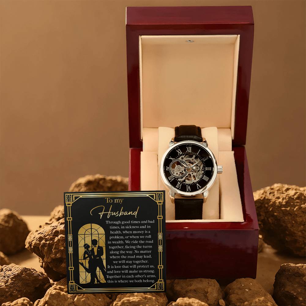 Husband-Make Us Strong-Metal Chronograph Watch