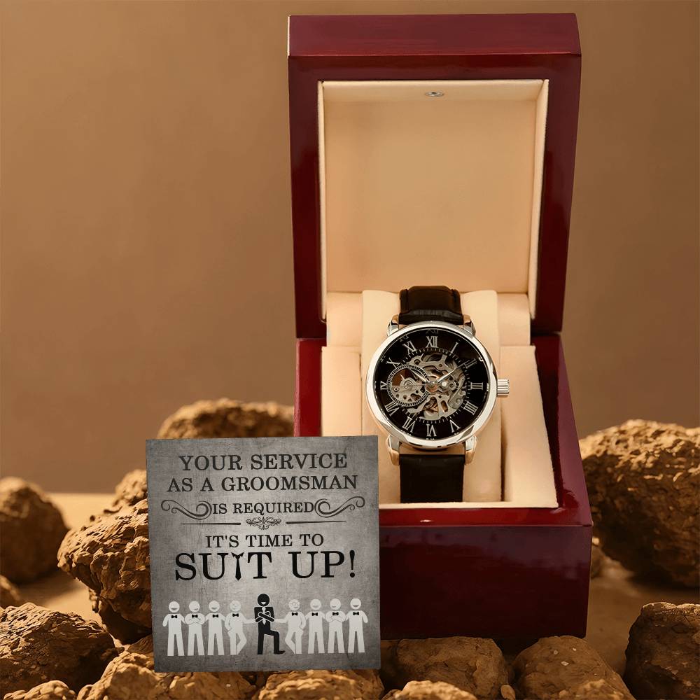 Groomsman-Your Service-Metal Chronograph Watch