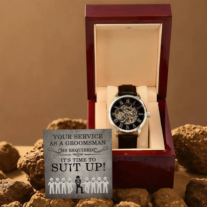 Groomsman-Your Service-Metal Chronograph Watch