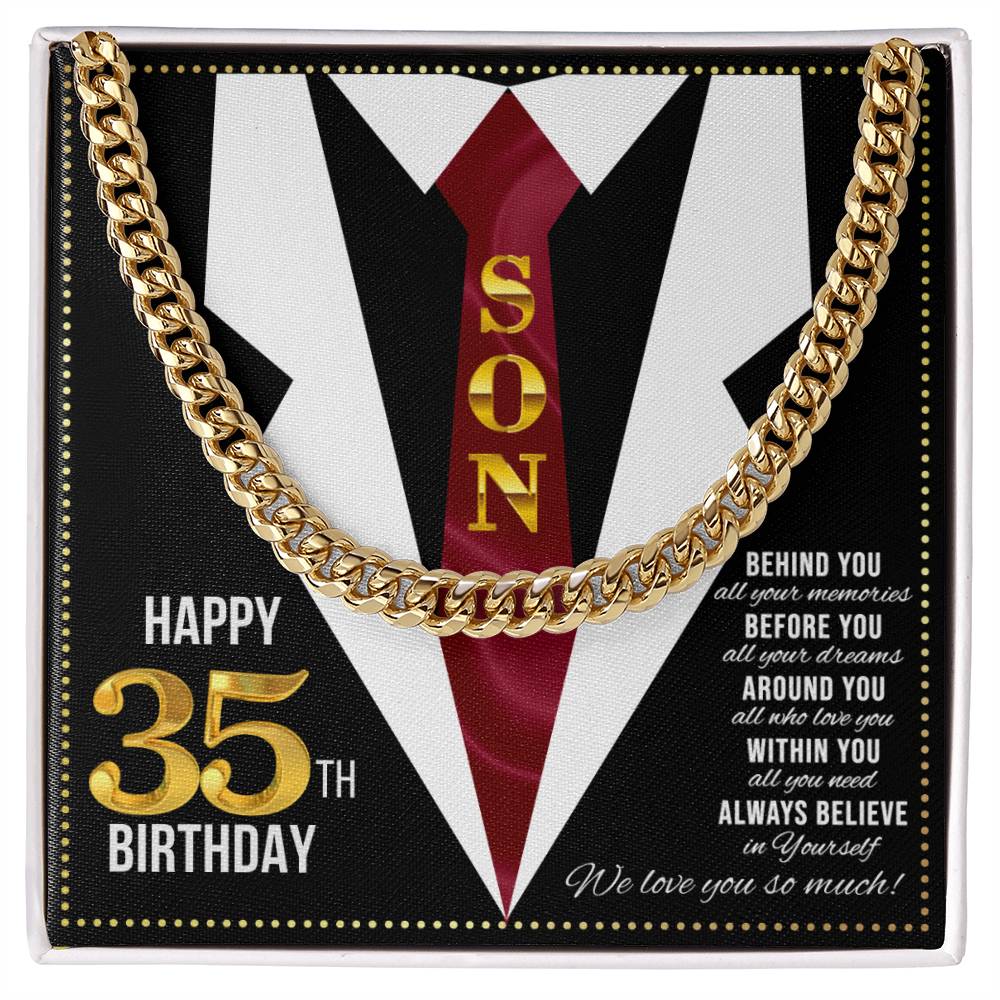 JGF Jewelry Gifts for Family Son Happy 35th Birthday Card Male Gifts Present for 35 Year Old Man