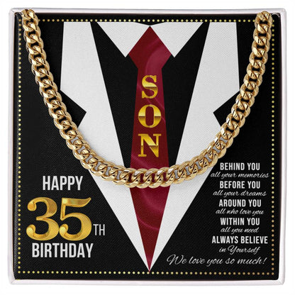 JGF Jewelry Gifts for Family Son Happy 35th Birthday Card Male Gifts Present for 35 Year Old Man