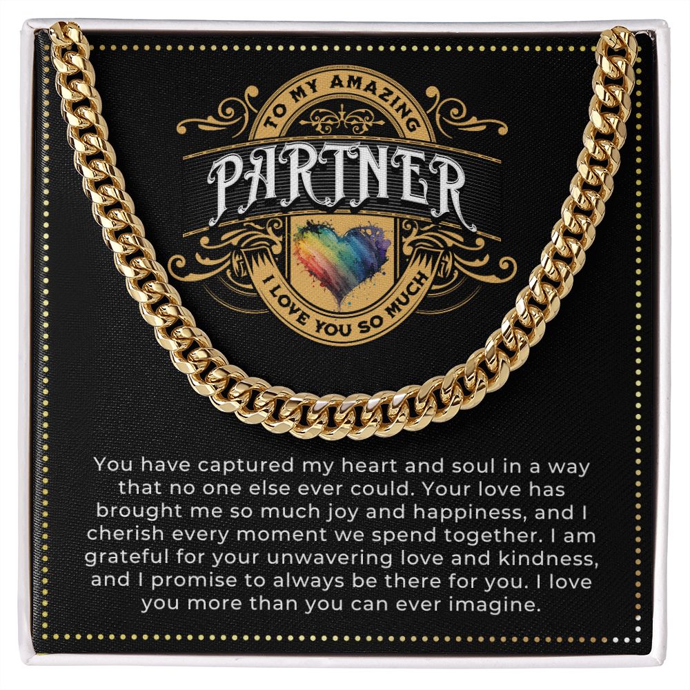 JGF Jewelry Gifts for Family | Mens Sterling Silver Cuban Chain Necklace | Birthday Gifts For Partner | Lgbt Necklace For Men