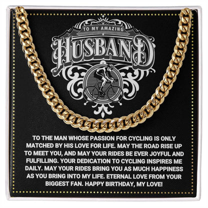 JGF Jewelry Gifts for Family Cyclist Husband Gifts Cuban Chain Necklace Silver