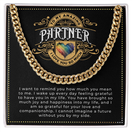 JGF Jewelry Gifts for Family | Cuban Link Chain For Men Sterling Silver | Gifts For Partner Romantic | Lgbt Gifts Lesbian