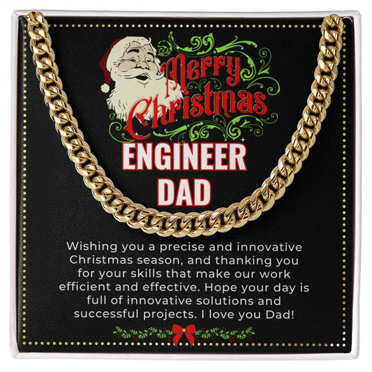 JGF Jewelry Gifts for Family | My Daddy Is A Mechanical Engineer | Christmas Necklace Gifts For Dad from Daughter and Son on Xmas