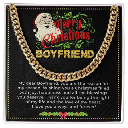 JGF Jewelry Gifts for Family | Boyfriend Christmas Stocking Stuffers For Men | To My Boyfriend Cuban Chain Necklace for Xmas