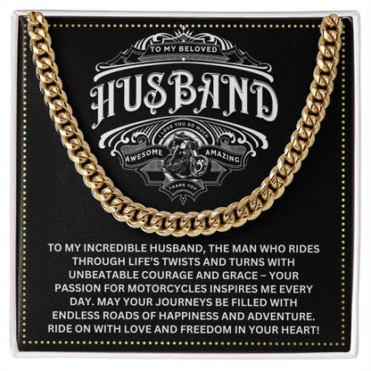 JGF Jewelry Gifts for Family Motorcycle Gifts For Husband Cuban Chain Necklace