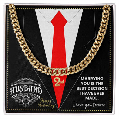 JGF Jewelry Gifts for Family 2nd Anniversary For Husband Chain Necklace For Men