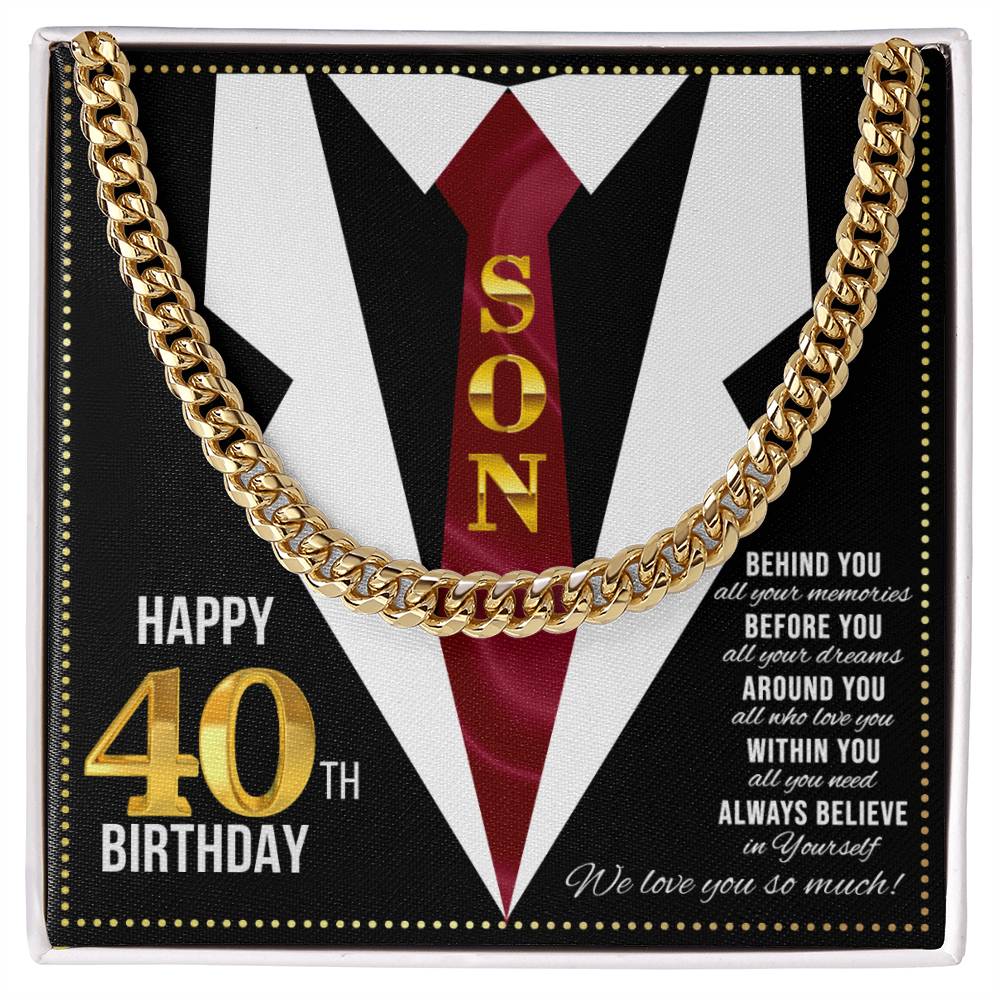 JGF Jewelry Gifts for Family Son Happy 40th Birthday Card Male Gifts Present for 40 Year Old Man