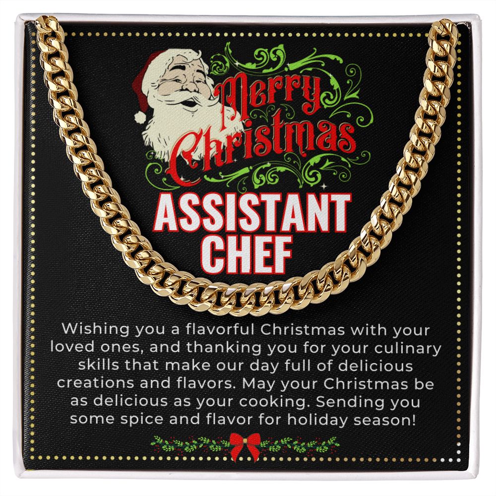JGF Jewelry Gifts for Family | Assistant Sous Chef Christmas Necklace Jewelry Charms Gifts Basket For Men