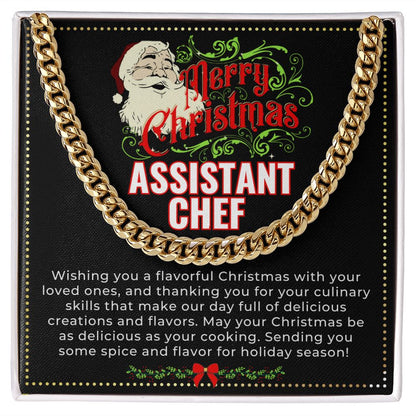 JGF Jewelry Gifts for Family | Assistant Sous Chef Christmas Necklace Jewelry Charms Gifts Basket For Men