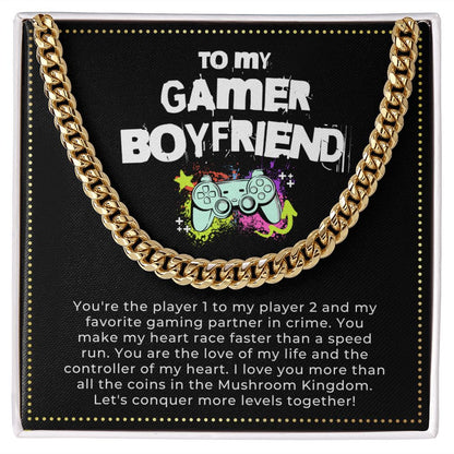 JGF Jewelry Gifts for Family | Stainless Steel Cuban Link Necklace For Men | Birthday Gifts For Gamer Boyfriend