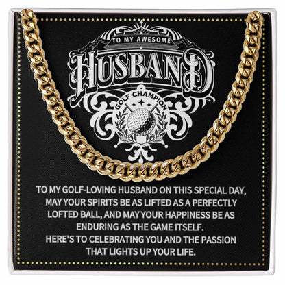 JGF Jewelry Gifts for Family Husband Golf Gift Ideas Cuban Chain Necklace