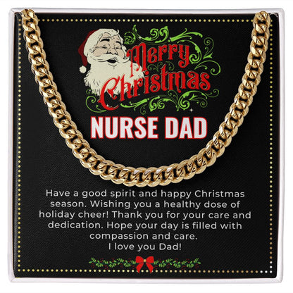 JGF Jewelry Gifts for Family | Relax My Dad Is A Nurse | Sterling Silver Necklace Pendant Charm Christmas Gifts For Men