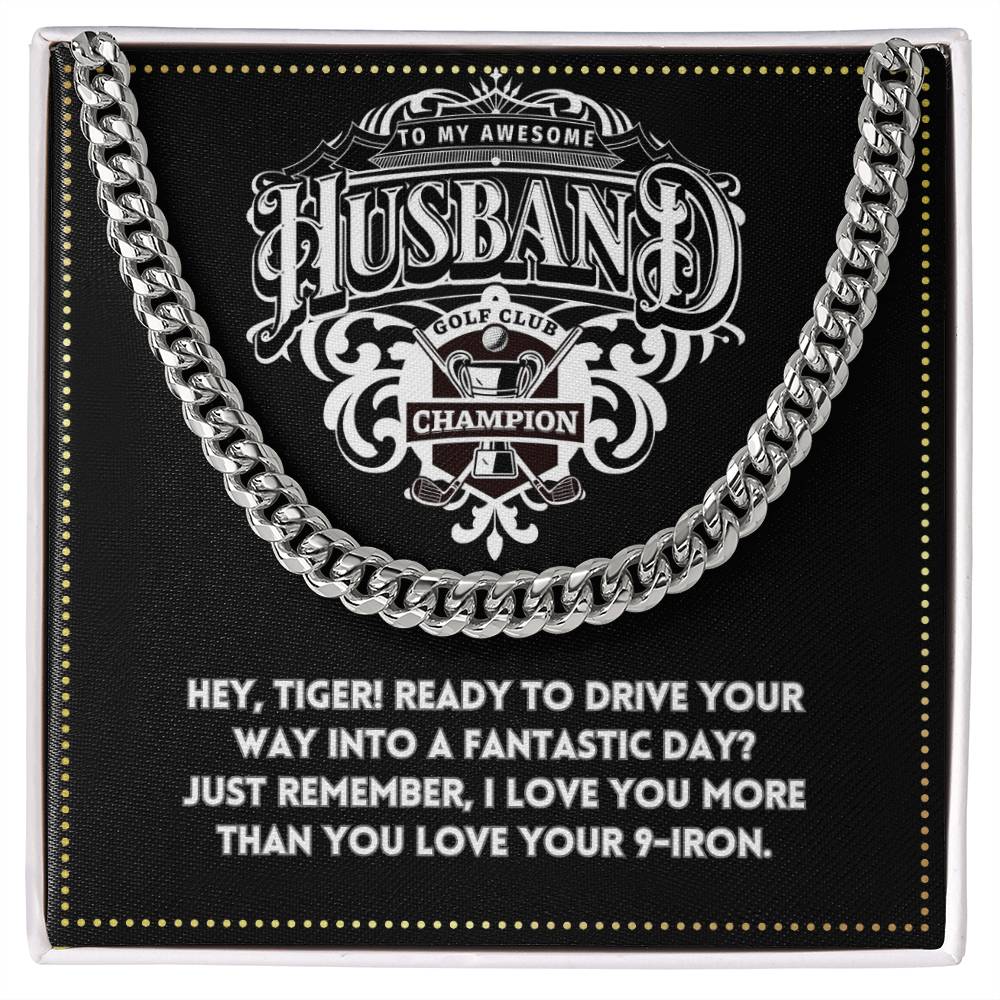 JGF Jewelry Gifts for Family Cross Necklace For Men To My Husband Birthday Golf Theme