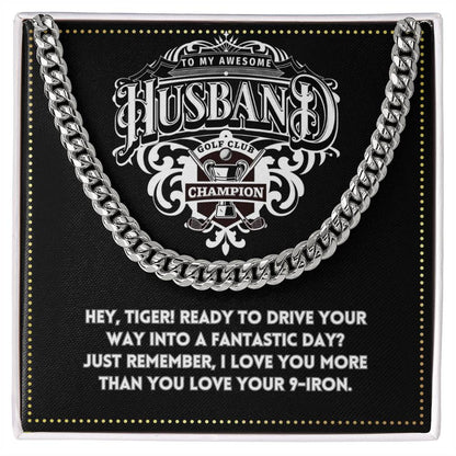 JGF Jewelry Gifts for Family Cross Necklace For Men To My Husband Birthday Golf Theme