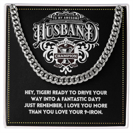 JGF Jewelry Gifts for Family Cross Necklace For Men To My Husband Birthday Golf Theme