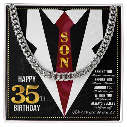 JGF Jewelry Gifts for Family Son Happy 35th Birthday Card Male Gifts Present for 35 Year Old Man