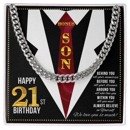 JGF Jewelry Gifts for Family Son Happy 21st Birthday Card Gifts Present for 21 Year Old Boy