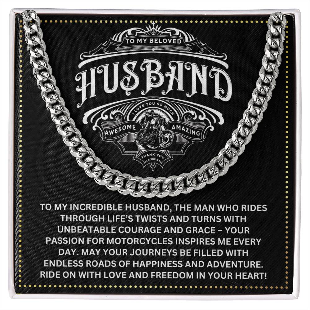 JGF Jewelry Gifts for Family Motorcycle Gifts For Husband Cuban Chain Necklace