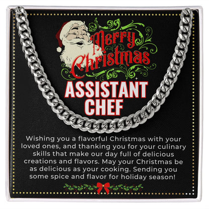 JGF Jewelry Gifts for Family | Assistant Sous Chef Christmas Necklace Jewelry Charms Gifts Basket For Men