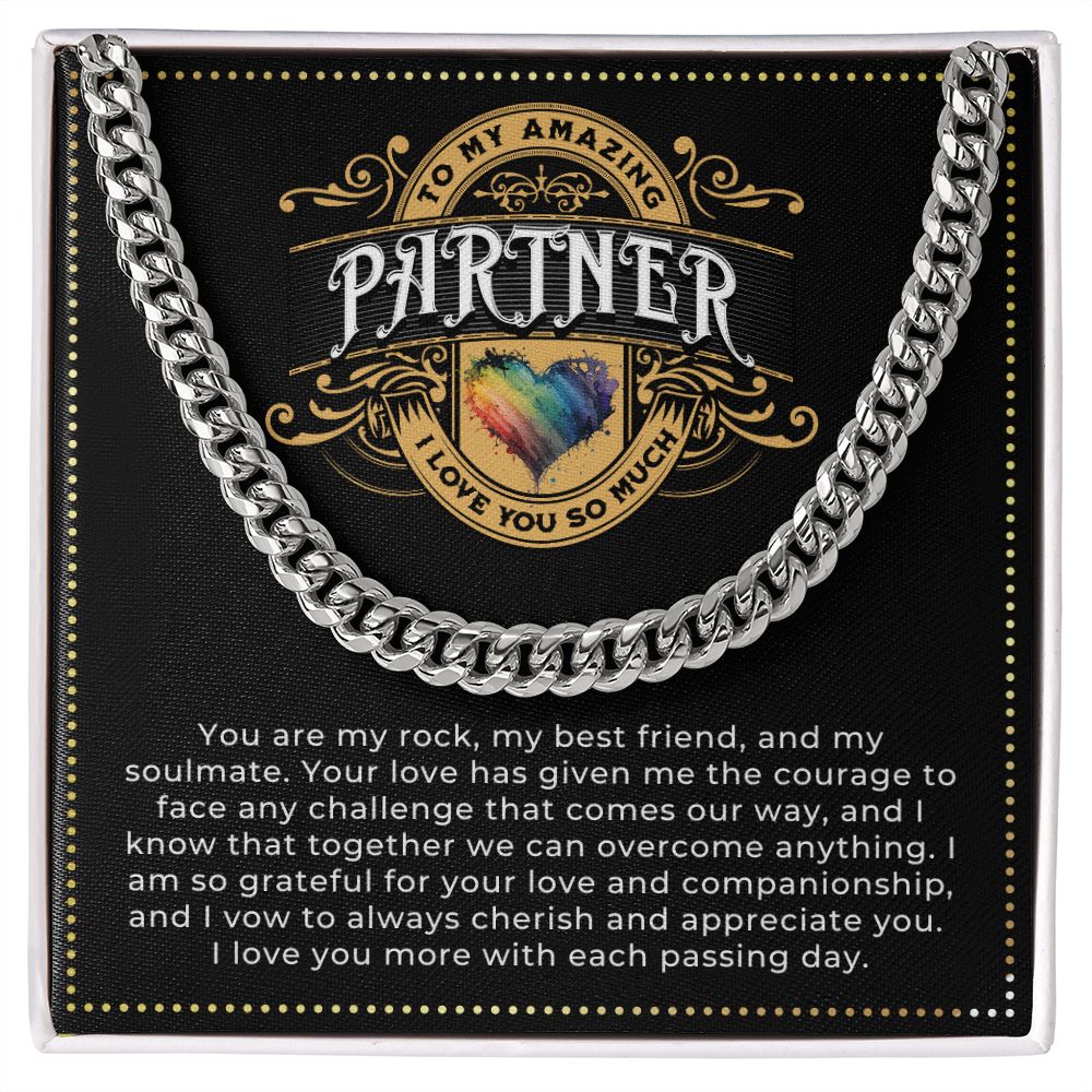 JGF Jewelry Gifts for Family | Stainless Steel Cuban Link Necklace For Men | Gift For My Partner For Anniversary |Necklace For Gay Men