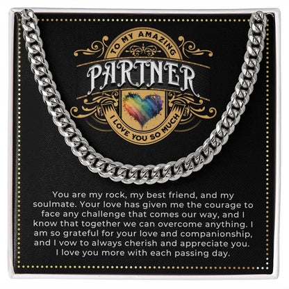 JGF Jewelry Gifts for Family | Stainless Steel Cuban Link Necklace For Men | Gift For My Partner For Anniversary |Necklace For Gay Men