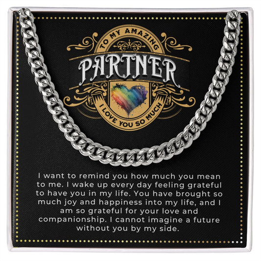 JGF Jewelry Gifts for Family | Cuban Link Chain For Men Sterling Silver | Gifts For Partner Romantic | Lgbt Gifts Lesbian