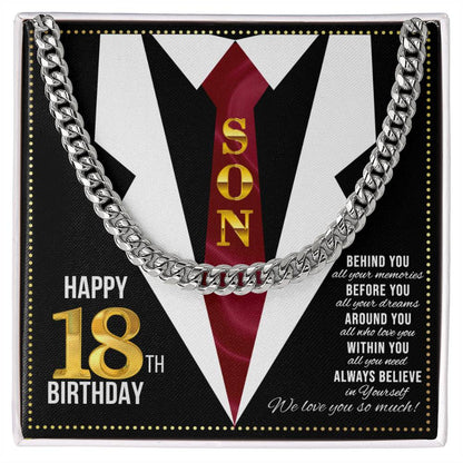 JGF Jewelry Gifts for Family Happy 18th Birthday Card For Son Present For My 18 Year Old Son Boy