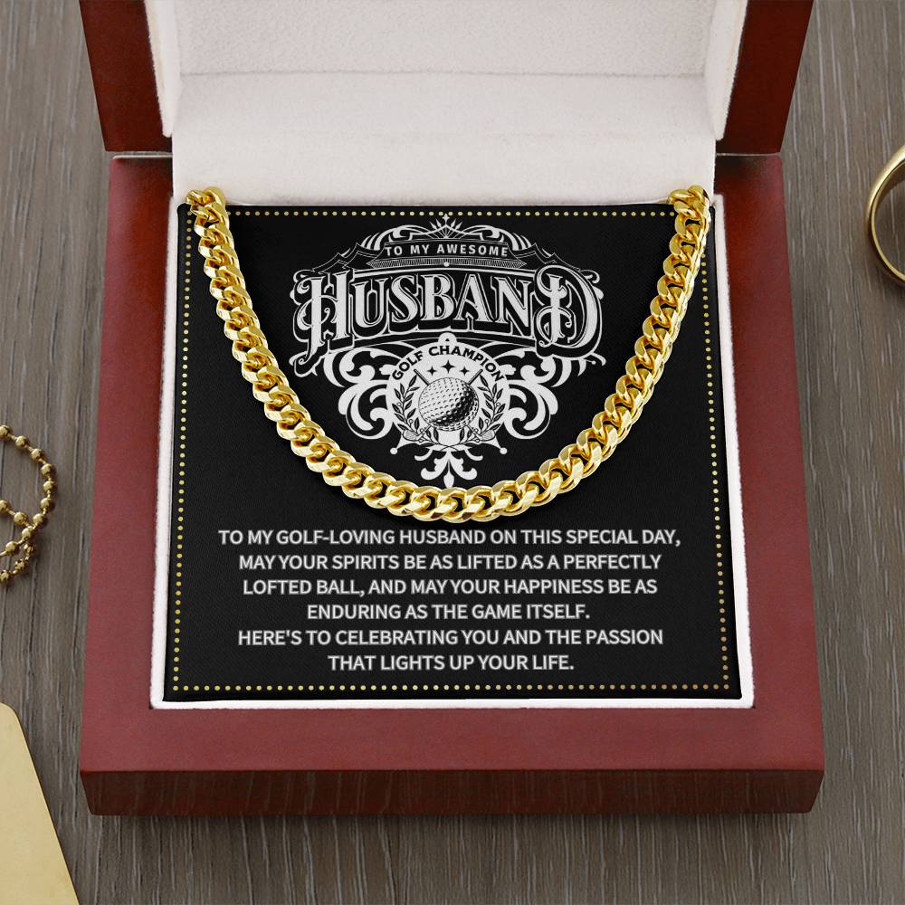JGF Jewelry Gifts for Family Husband Golf Gift Ideas Cuban Chain Necklace