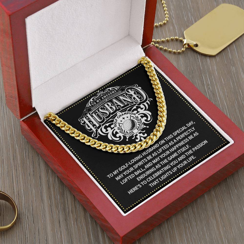 JGF Jewelry Gifts for Family Husband Golf Gift Ideas Cuban Chain Necklace