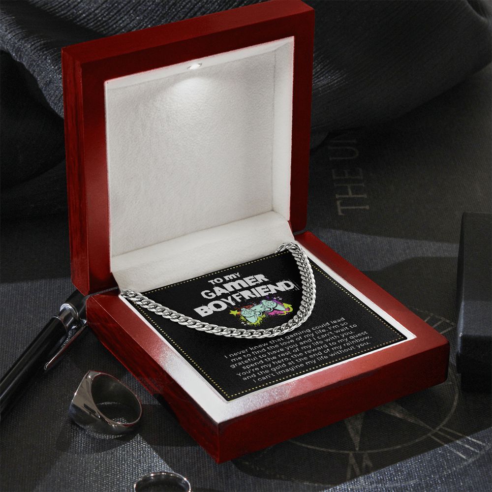 JGF Jewelry Gifts for Family | Cuban Chain Necklace For Men | One Month Gifts For Boyfriend Gamer