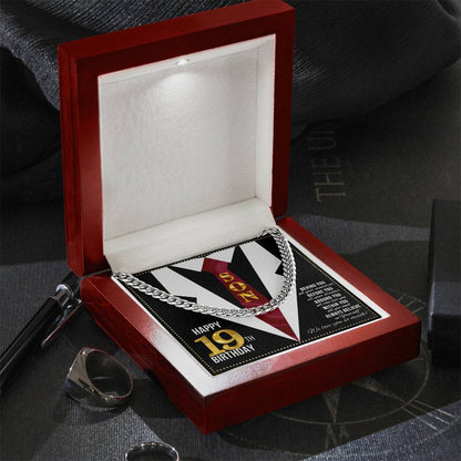 JGF Jewelry Gifts for Family Happy 19th Birthday Card For Son Birthday Present For 19 Year Old Boy