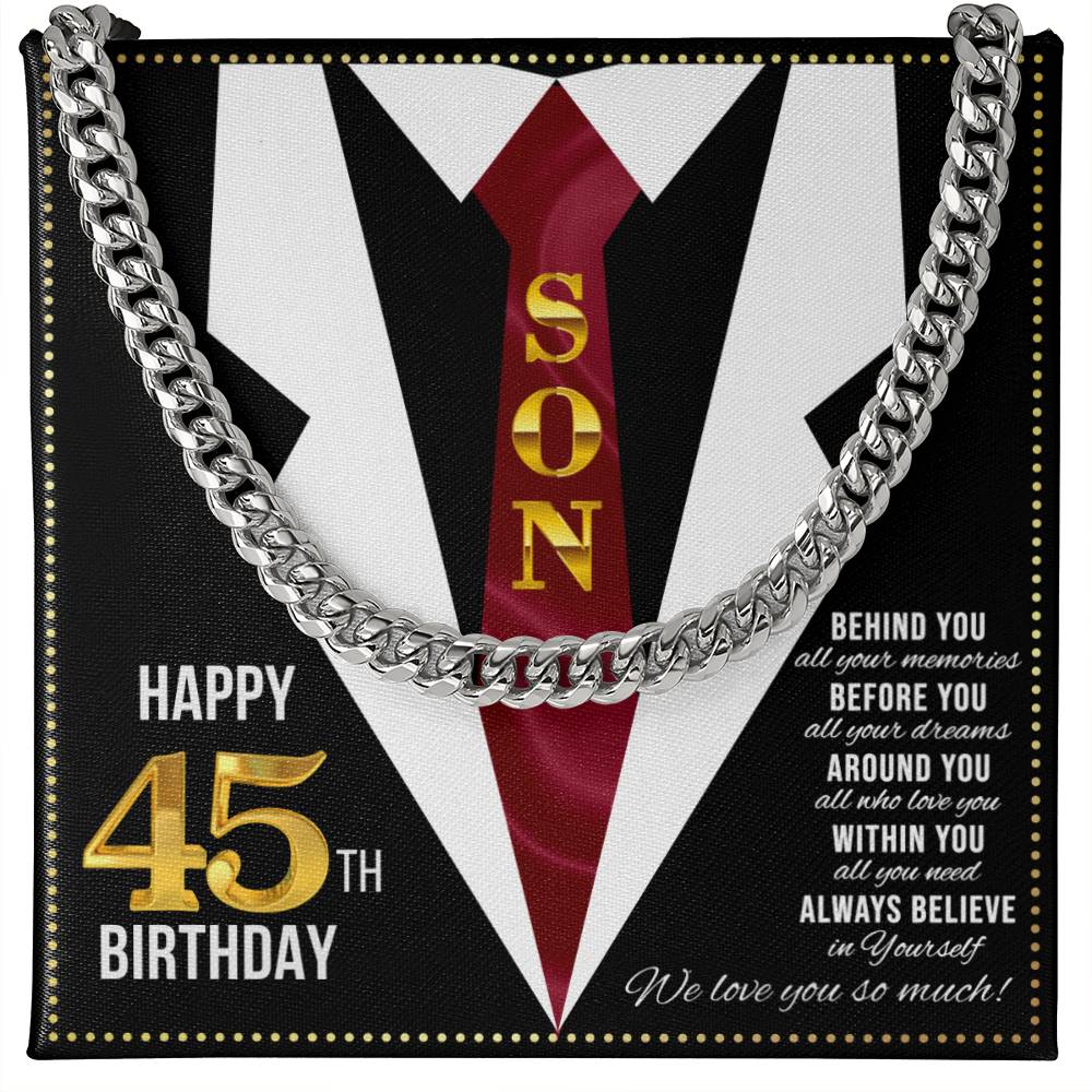 JGF Jewelry Gifts for Family Son Happy 45th Birthday Card Male Gifts Present for 45 Year Old Man