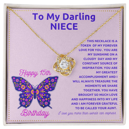 JGF Jewelry Gifts for Family 15th Birthday Card For Niece From Aunt