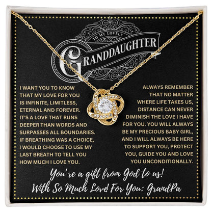 JGF Jewelry Gifts for Family To My Granddaughter Necklace From GrandPa