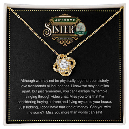 JGF Jewelry Gifts for Family | Simple Beauty Charm Women Stainless Steel Celtic LoveKnot Pendant Chain Necklace Gifts for Awesome Sister