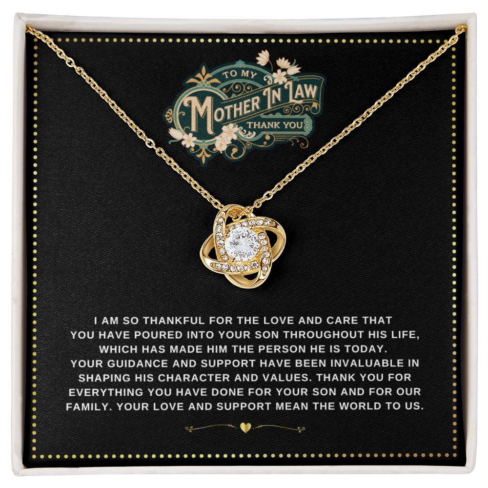 JGF Jewelry Gifts for Family | Gift for New Mother In Law on Wedding Day from Daughter In Law Love Knot Necklace