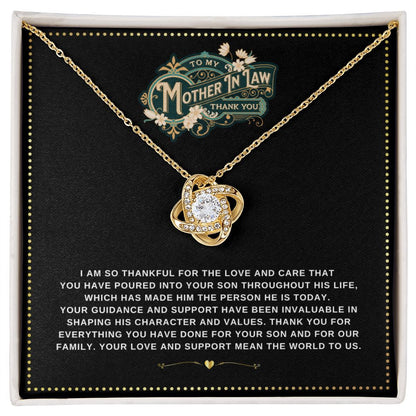 JGF Jewelry Gifts for Family | Gift for New Mother In Law on Wedding Day from Daughter In Law Love Knot Necklace