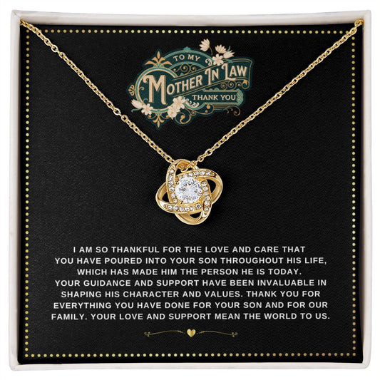 JGF Jewelry Gifts for Family | Gift for New Mother In Law on Wedding Day from Daughter In Law Love Knot Necklace