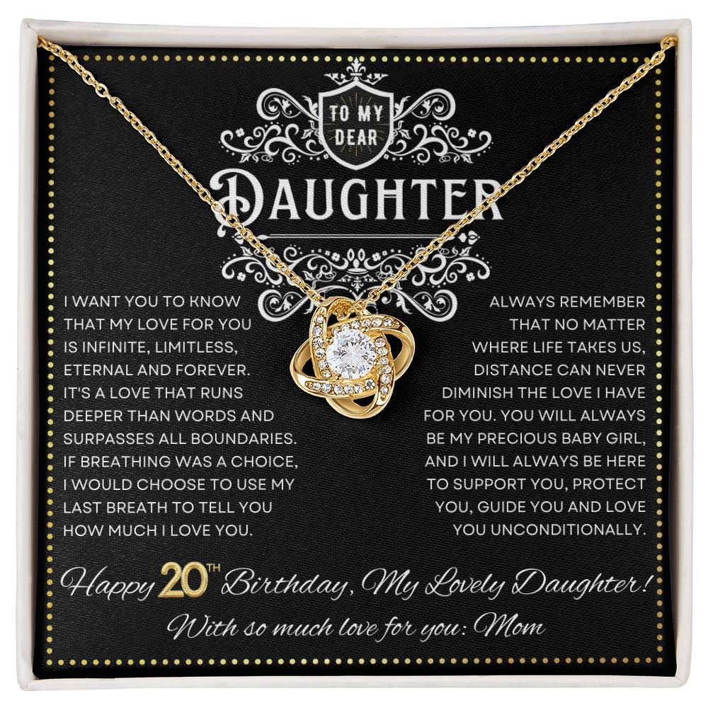 JGF Jewelry Gifts for Family Daughter 20th Birthday From Mom Love Knot Necklace